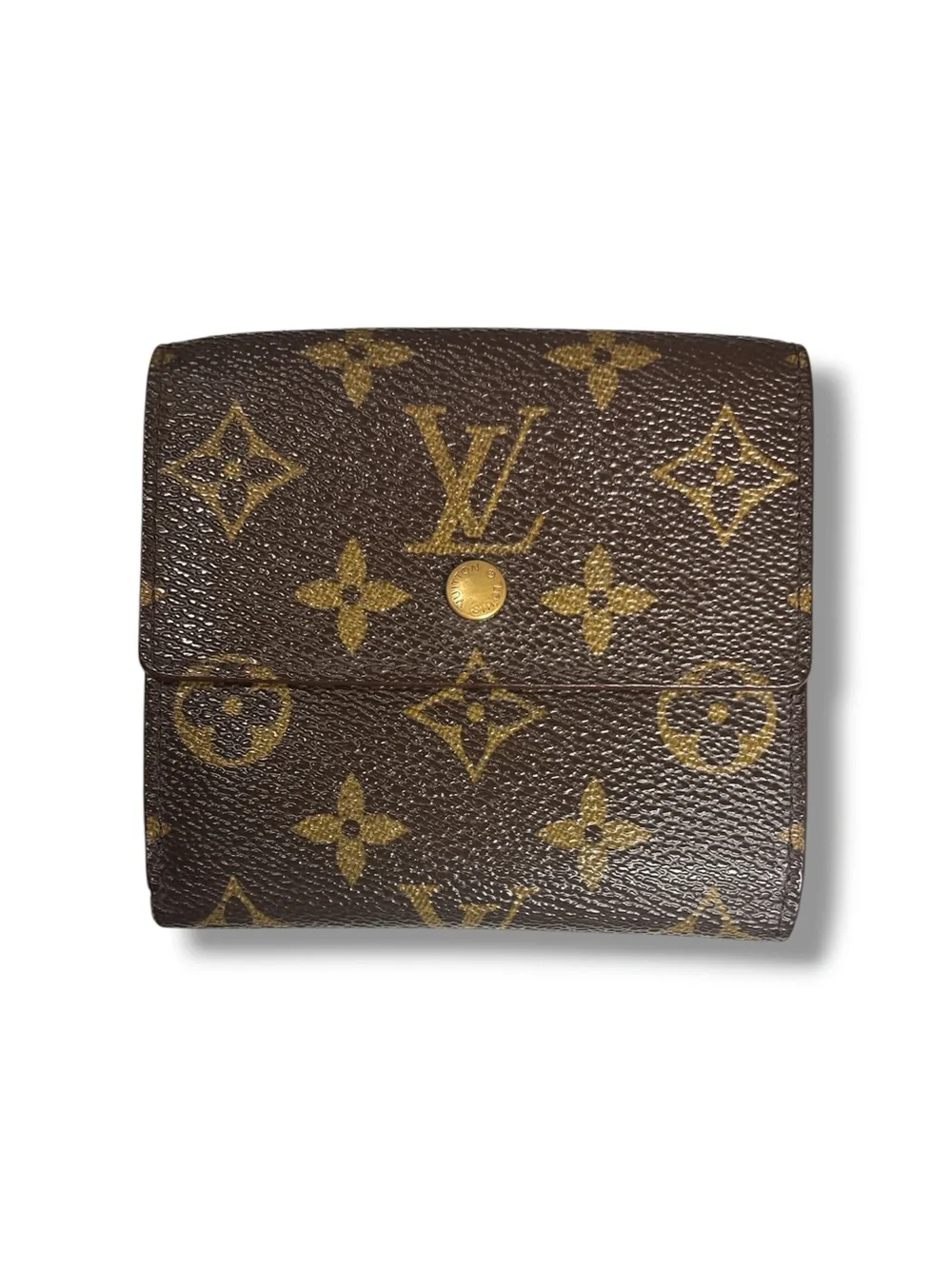 Louis Vuitton Monogram Canvas Elise Compact Wallet Portefeuille France Brown